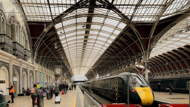 A Great Western Railways train at London Paddington station