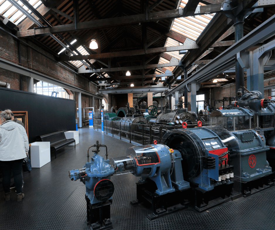 Machinery exhibit inside the Museum of Science and Industry