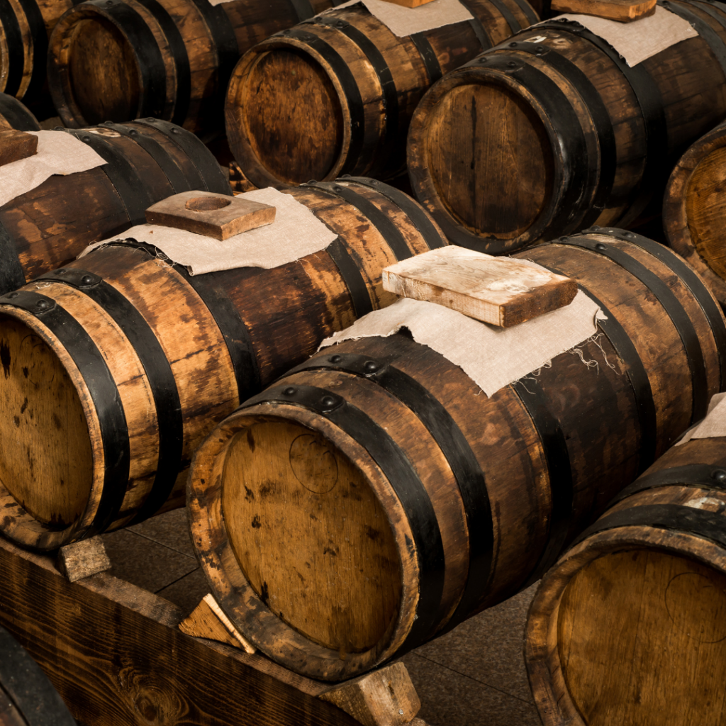 Balsamic Vinegar of Modena aging in barrels, one of the quintessential Emilia Romagna foods