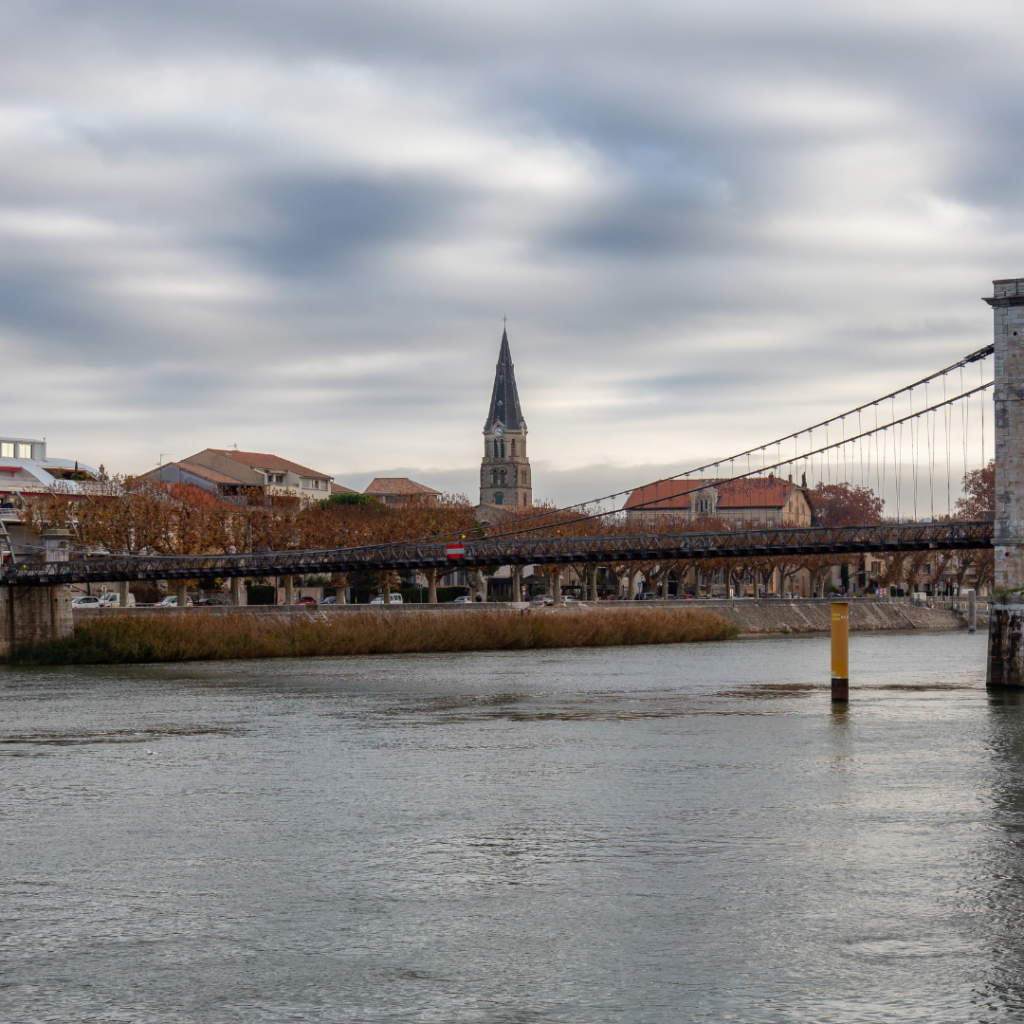 The Rhone River flowing through southern France