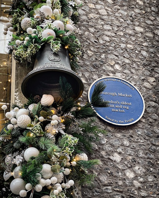 Borough Market decorated for Christmas in London