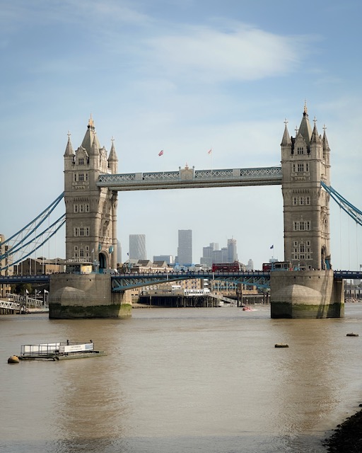 London's Tower Bridge, with its iconic walkways across the top