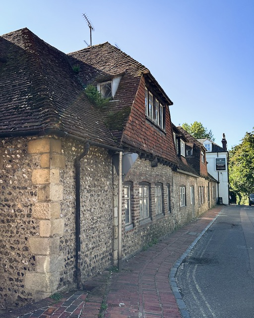 The narrow streets of Alfriston, East Sussex, one of the prettiest villages in England.