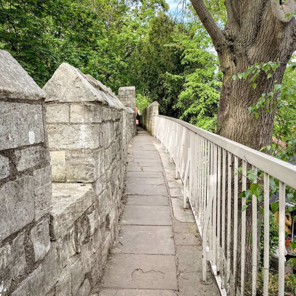 The walkway along the top of York's city walls