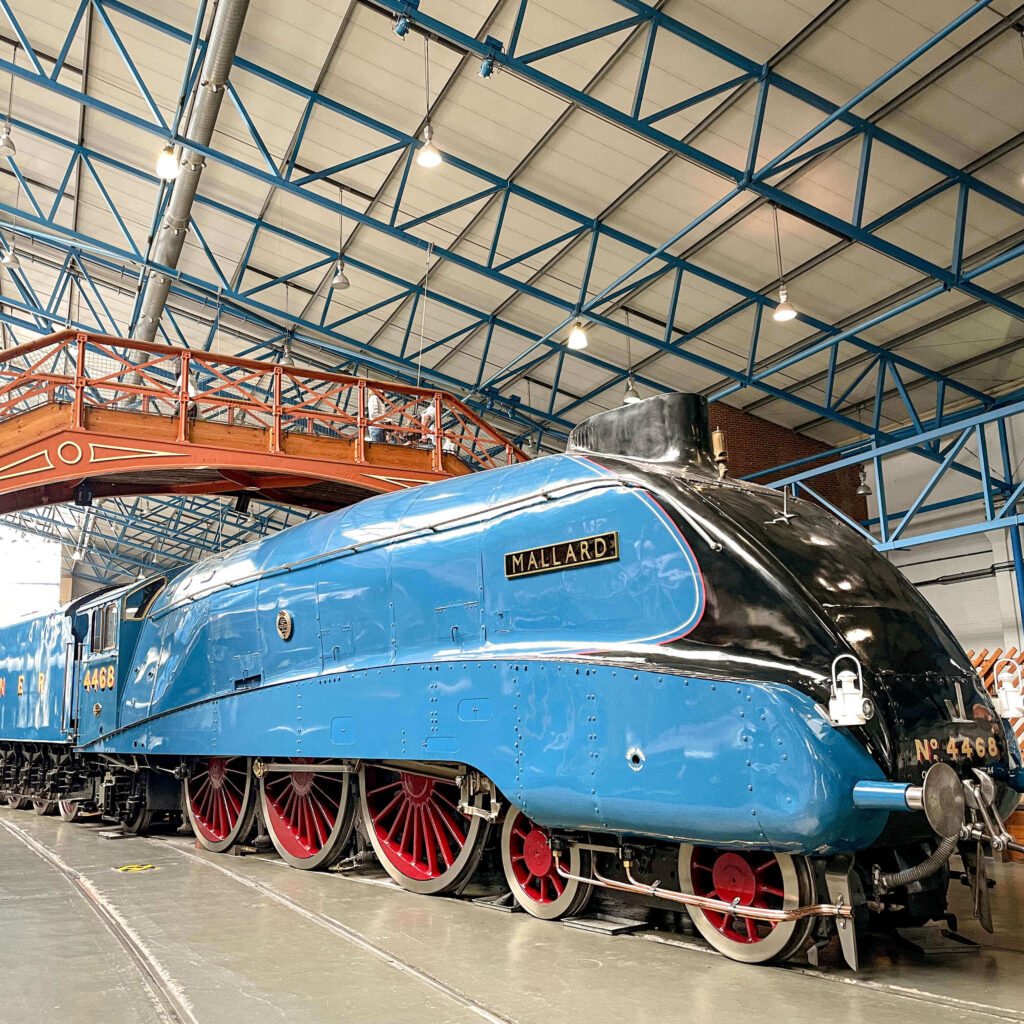 The Mallard, a famous engine now houses at the National Rail Museum in York