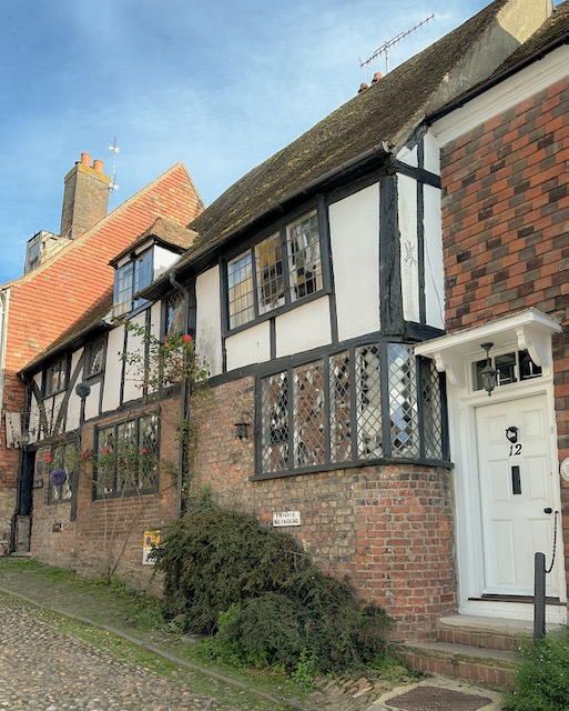 Houses along the cobblestone streets of Rye, East Sussex.