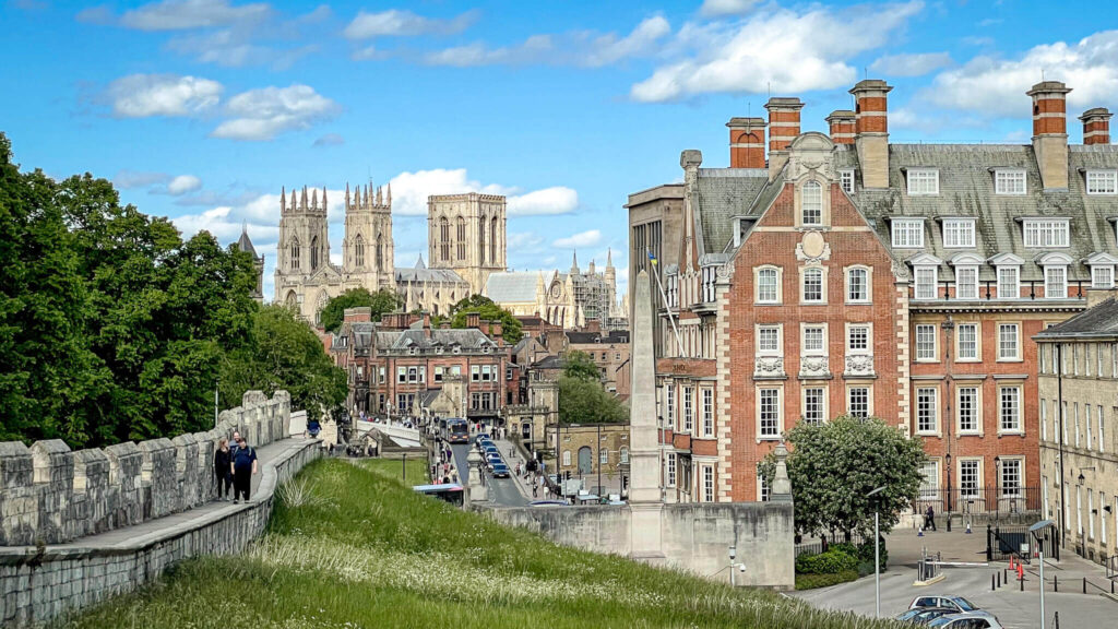 Views of The Grand and York Minster from the York City Walls