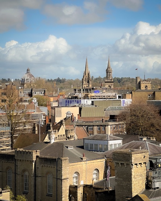 The view from the top of St. George's Tower at Oxford Castle