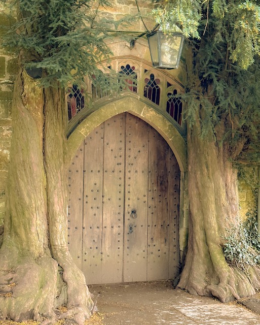 The doors of St. Edwards Church in Stow on the Wold