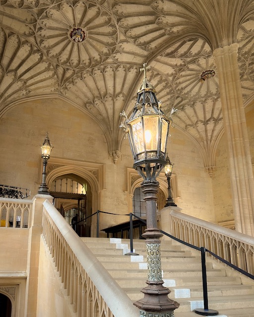 The stairway to the Christ Church College Great Hall, used as a filming location in Harry Potter