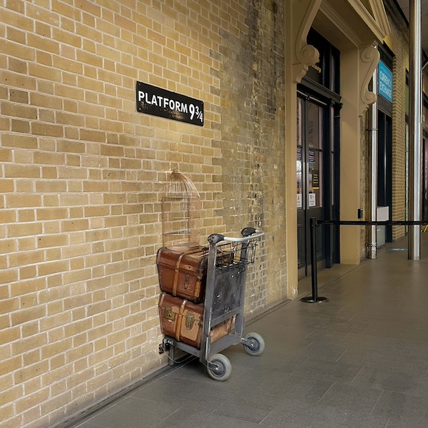 Platform 9 3/4 at King's Cross Station in London