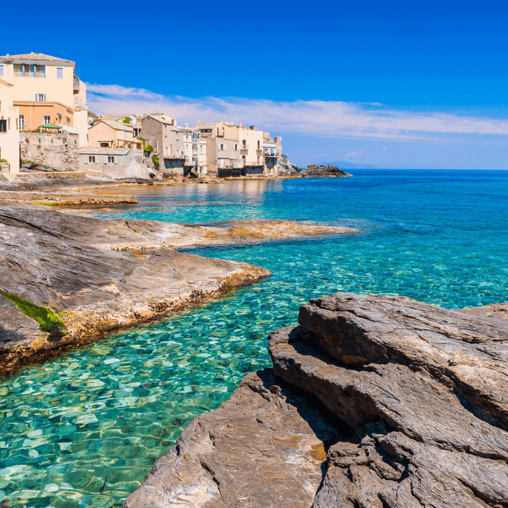 The crystal clear waters of Erbalunga in Corsica