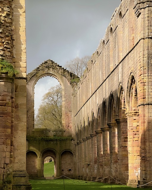 The ruined interior of Fountains Abbey