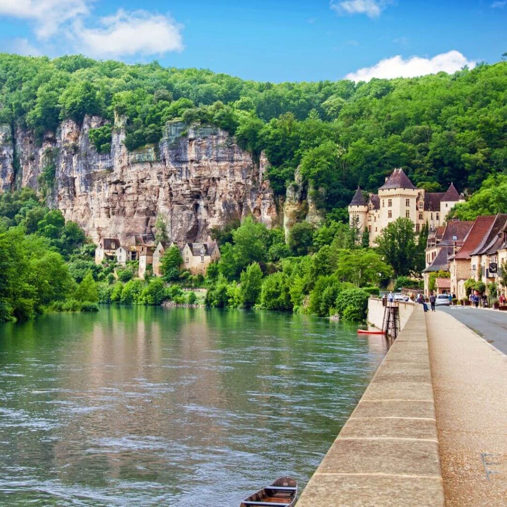 A village along the Dordogne river in the Dordogne Valley, one of the most scenic drives in France