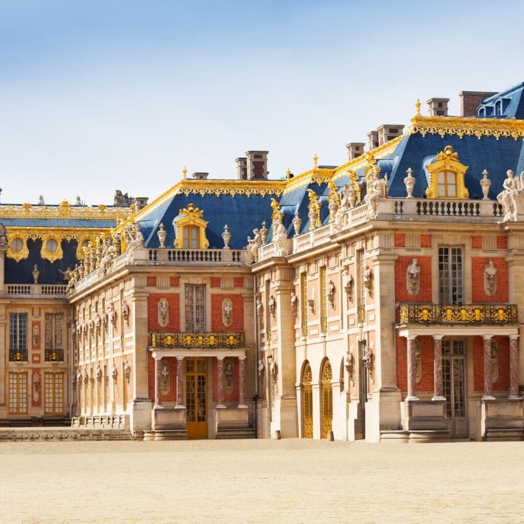 The exterior of the palace, visible when visiting Versailles