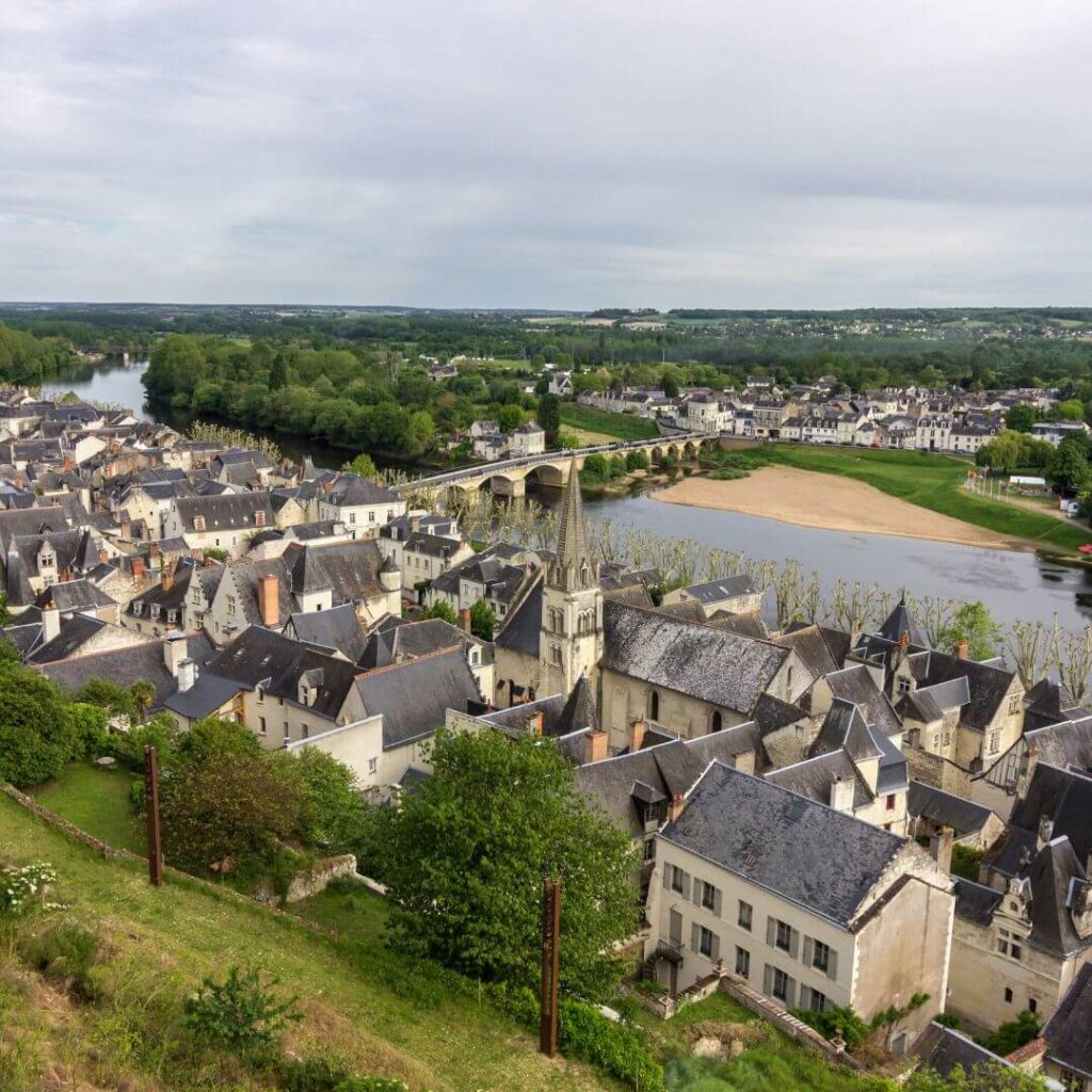 Looking across a small town in the Loire Valley, one of the most scenic drives in France