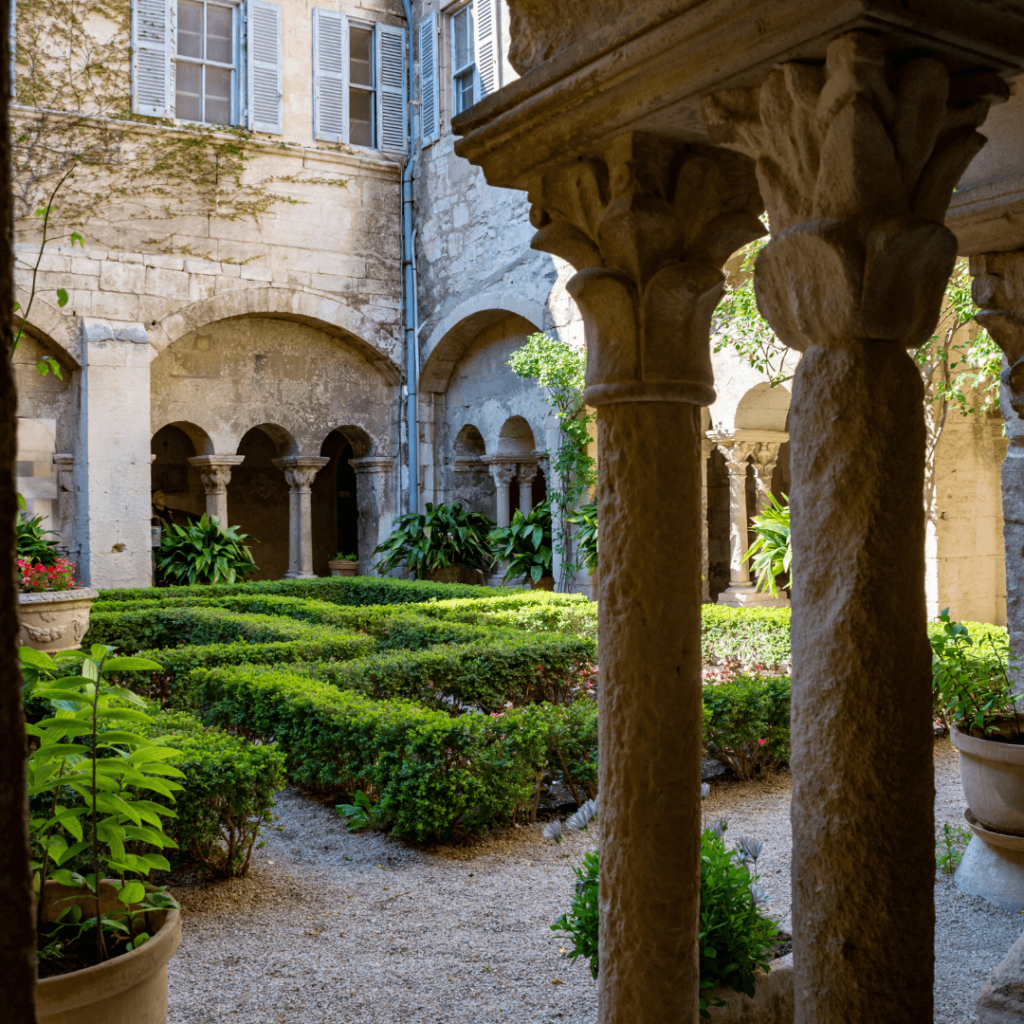 The architecture and inner garden area of Saint-Paul de Mausole